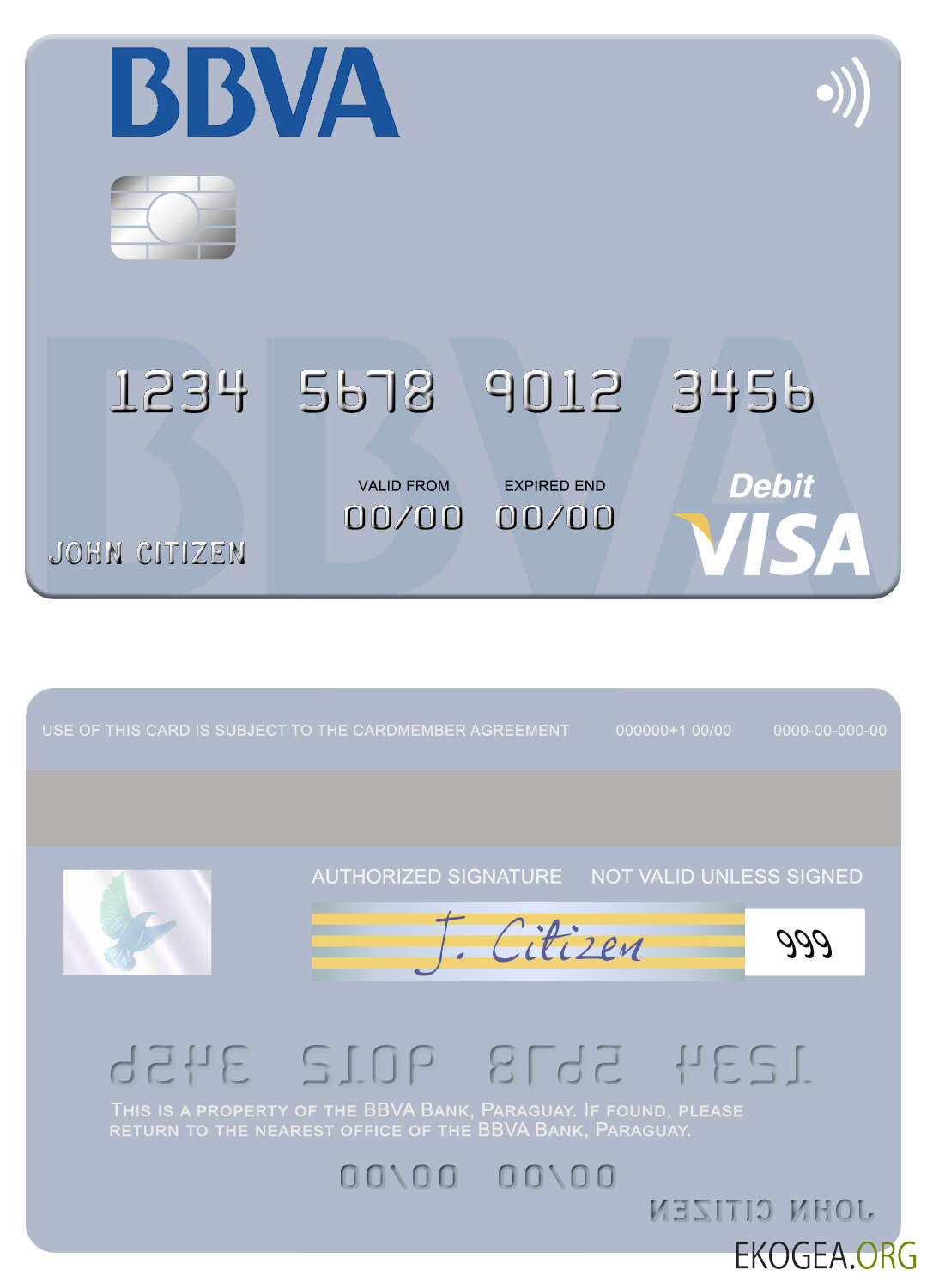 Carte de débit visa Paraguay BBVA Bank